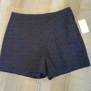 Navy blue eyelet shorts (more dressy than causal)